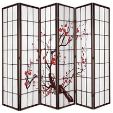 6 Panel Cherry Blossom Room Divider Screen